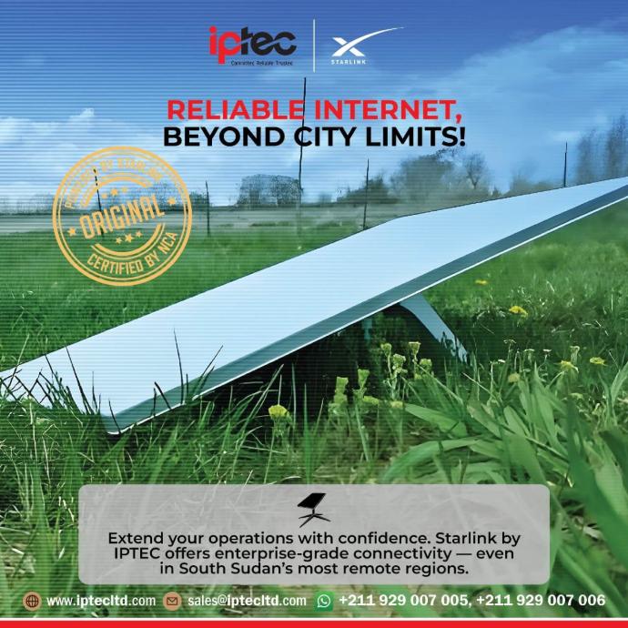 Remote NGO base in South Sudan connected with Starlink internet